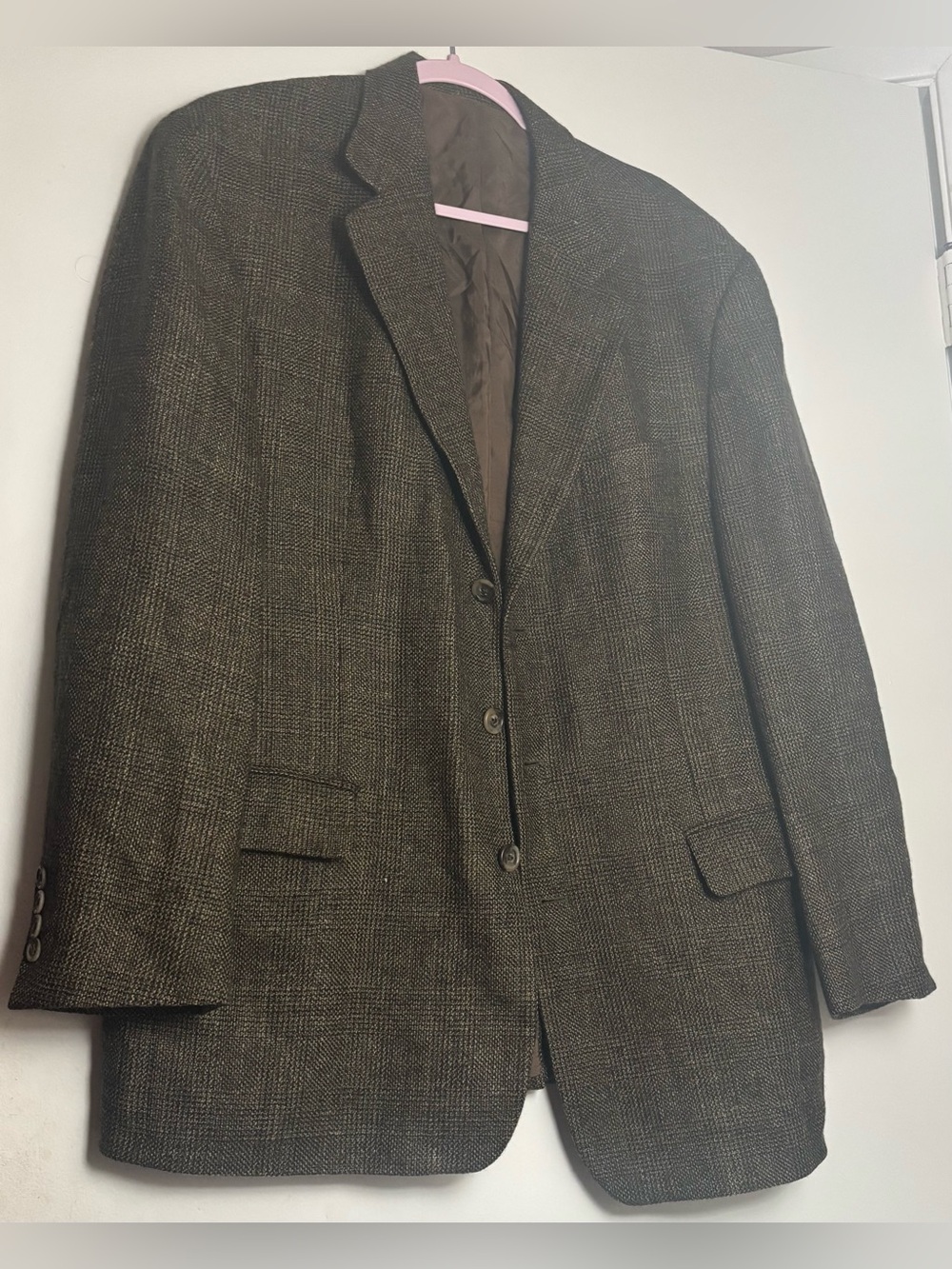 Nordstrom Men's Dark Brown Textured Three-Button Blazer
